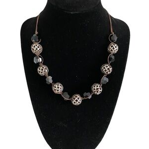 BRIGHTON Dream Weaver Black Onyx Silver Plated Necklace